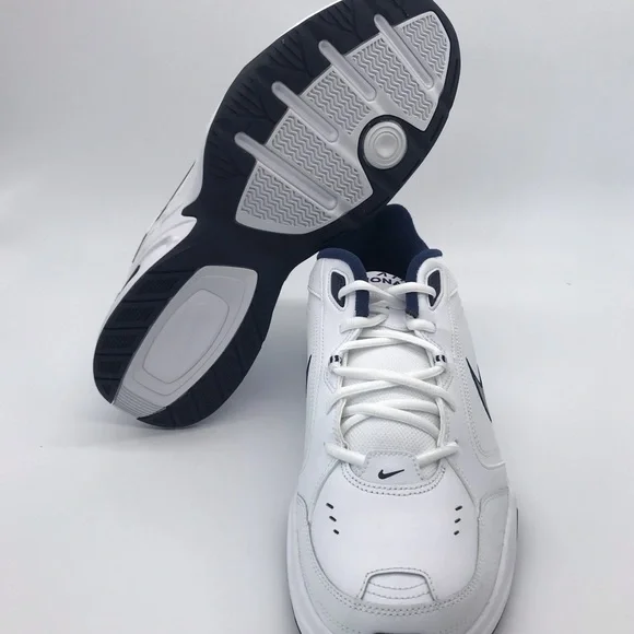 Nike Men's Air Monarch IV White/Blue Shoes - Picture 5 of 7